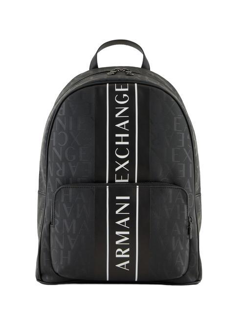 ARMANI EXCHANGE LOGO PRINT Zaino porta pc 13" black/black - Zaini da lavoro porta PC