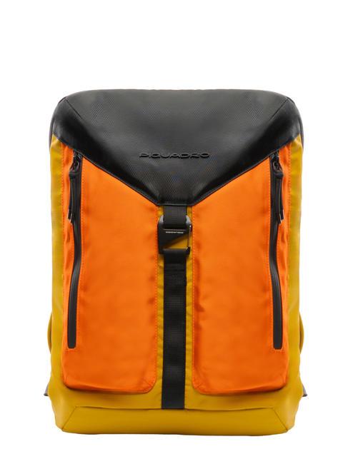 PIQUADRO SPIKE Zaino nylon riciclato porta pc 13" Giallo - Zaini da lavoro porta PC