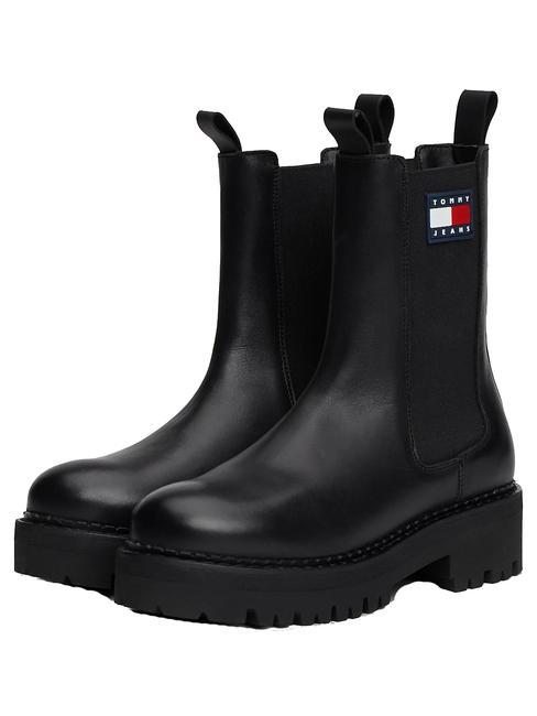 TOMMY HILFIGER TOMMY JEANS Urban Chelsea Stivaletti in pelle NERO - Scarpe Donna