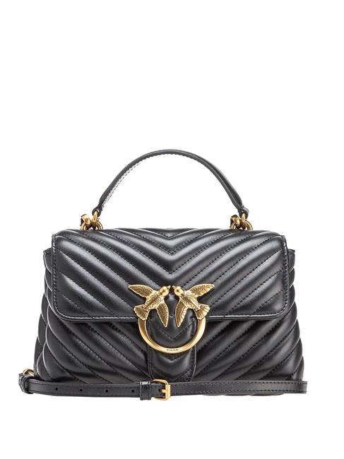 PINKO LOVE LADY PUFF Mini Bag a mano, con tracolla nero-antique gold - Borse Donna