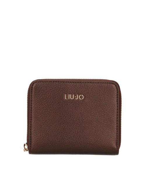 LIUJO EUTHALIA Portafoglio piccolo zip around brown stone met - Portafogli Donna