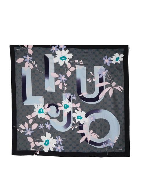 LIUJO FLOWERY Foulard stampa all over NERO - Sciarpe