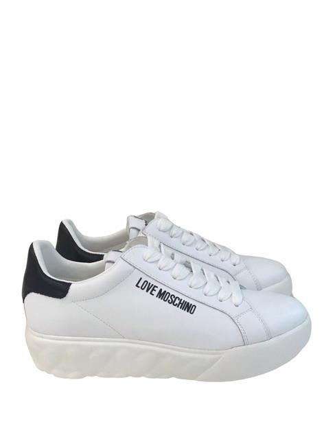 LOVE MOSCHINO HEART 45  Sneakers in pelle bianco/nero - Scarpe Donna