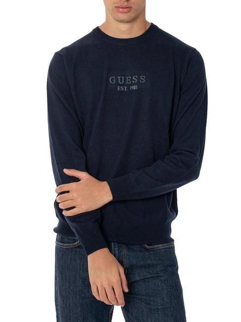 GUESS DORAN Maglia girocollo smartblue - Maglie Uomo