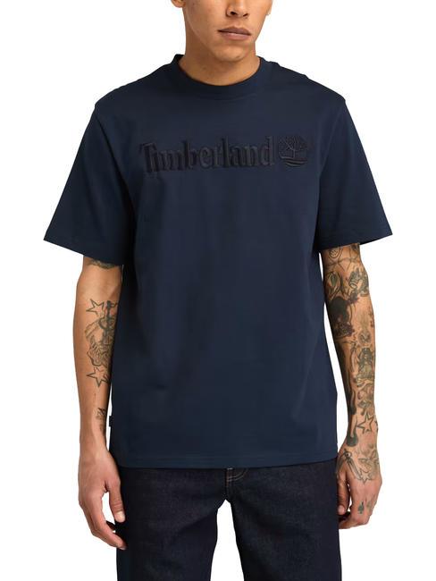 TIMBERLAND EMBROIDERY TONAL T-shirt in cotone dark sapphire - T-shirt Uomo