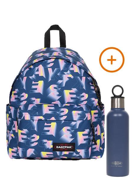 EASTPAK PADDED DAY PAK'R + SIPPER Zaino porta pc 14" + Borraccia Termica blocktype navy - Zaini Scuola & Tempo Libero