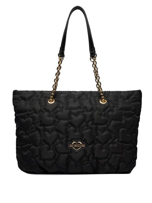 LOVE MOSCHINO QUILTED HEART Shopping Bag Nero - Borse Donna