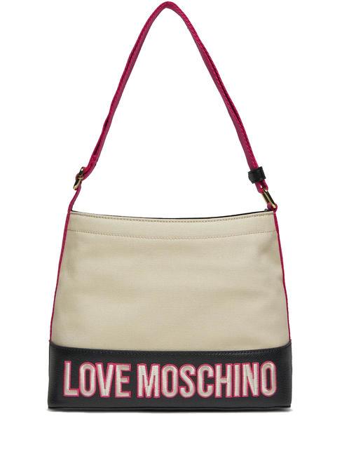 LOVE MOSCHINO FREE TIME  Borsa Hobo nero fuxia - Borse Donna