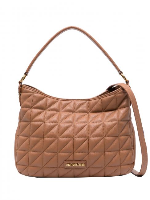 LOVE MOSCHINO CLICK HEART  Borsa a spalla, con tracolla cammello - Borse Donna