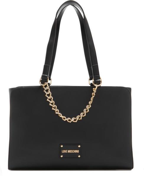 LOVE MOSCHINO STRASS HEART Shopper a spalla Nero - Borse Donna