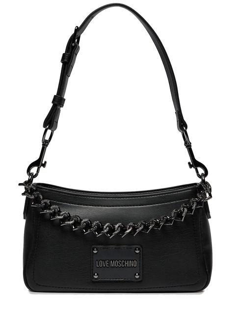 LOVE MOSCHINO STRASS HEART  Mini Bag a mano, con tracolla Nero/nero - Borse Donna