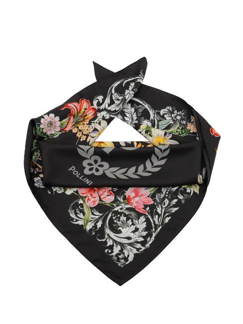 POLLINI FLOWERS TWILL Foulard nero - Sciarpe