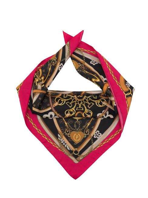 POLLINI HEARTS TWILL Foulard fucsia/nero - Sciarpe