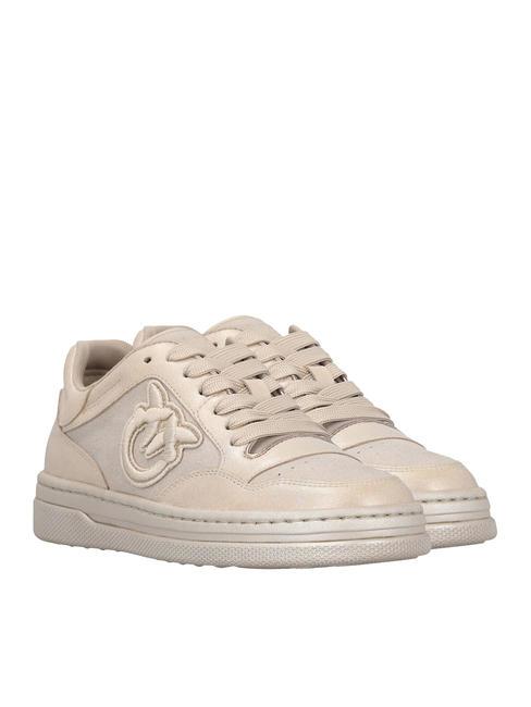 PINKO MANDY Sneakers in pelle laminata peach - Scarpe Donna