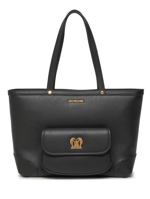 LOVE MOSCHINO TURN LOCK Shopping Bag Nero - Borse Donna