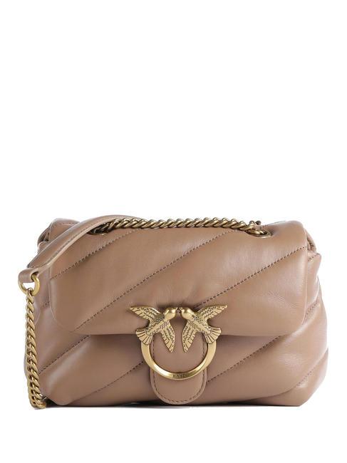 PINKO MINI LOVE BAG Borsa in nappa biscotto zenzero-antique gold - Borse Donna