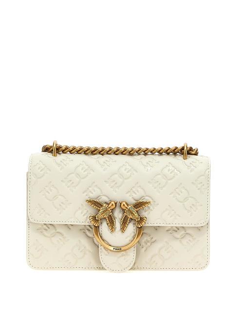 PINKO LOVE ONE MINI Mini Bag a spalla / a tracolla bianco seta-antique gold - Borse Donna