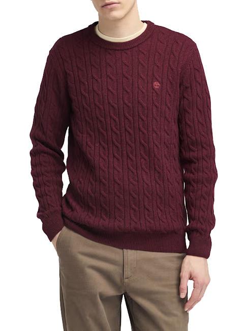 TIMBERLAND P-B LAMBWOOL Maglione girocollo in misto lana cordovanheather - Maglie Uomo