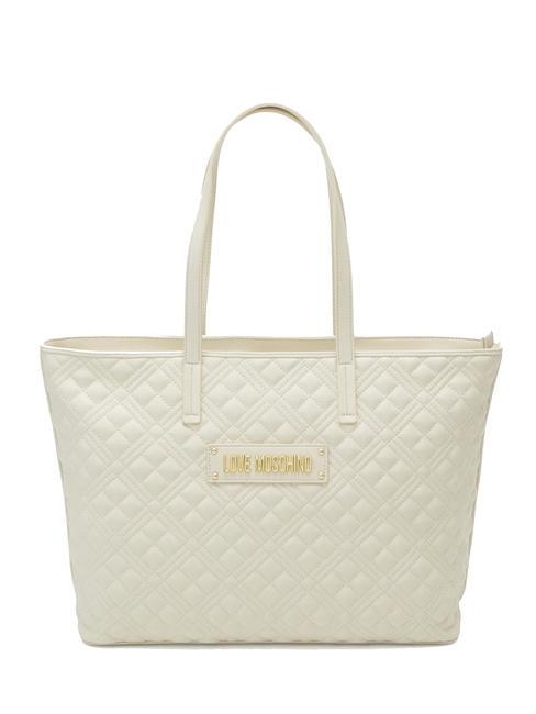 LOVE MOSCHINO QUILTED Borsa shopping trapuntata avorio - Borse Donna