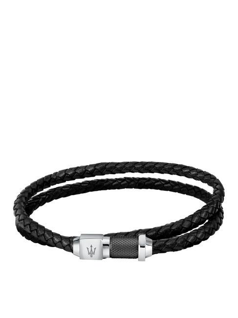 MASERATI RECYCLED LEATHER  Bracciale Nero - Bracciali Uomo