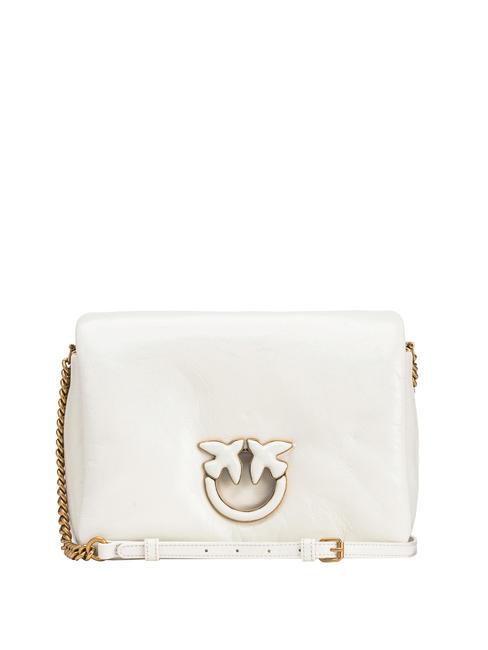 PINKO LOVE CLICK Borsa a tracolla in pelle naplak bianco + bianco-block color - Borse Donna