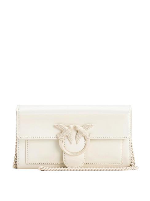 PINKO LOVE ONE Borsa mini in pelle naplak bianco + bianco-block color - Borse Donna