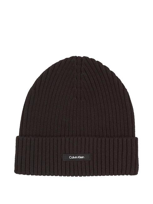 CALVIN KLEIN CLASSIC COTTON RIB Cappello in misto cotone ck black - Sciarpe