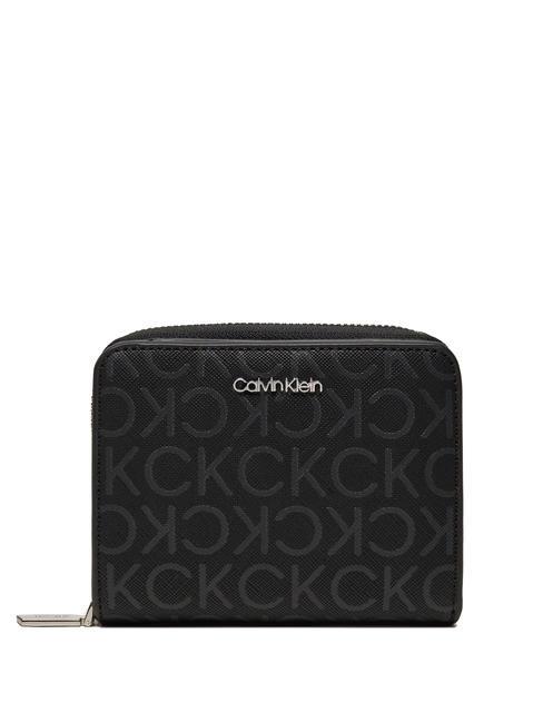 CALVIN KLEIN MUST  Portafoglio small black monogram pu - Portafogli Donna