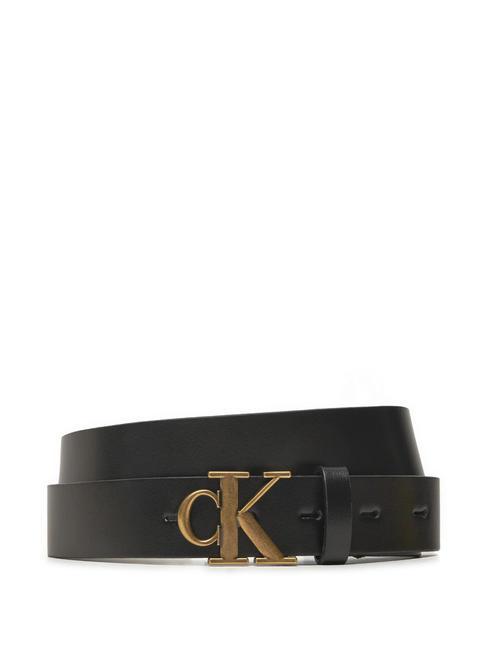 CALVIN KLEIN CK JEANS MONOGRAM  Cintura in pelle pvh black - Cinture