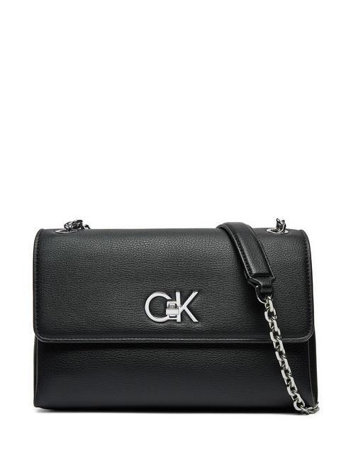 CALVIN KLEIN RE-LOCK  Borsetta a spalla / a tracolla ck black - Borse Donna