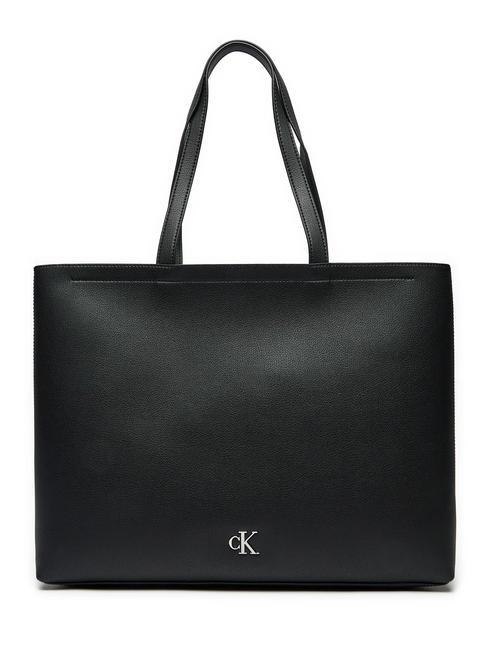 CALVIN KLEIN CK JEANS MINIMAL MONOGRAM Tote Borsa a spalla pvh black - Borse Donna