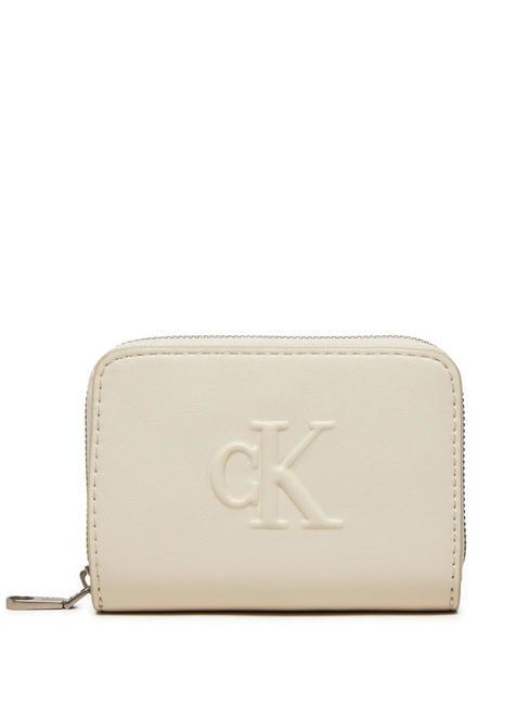 CALVIN KLEIN CK JEANS SCULPTED  Portafoglio zip around medio birch - Portafogli Donna