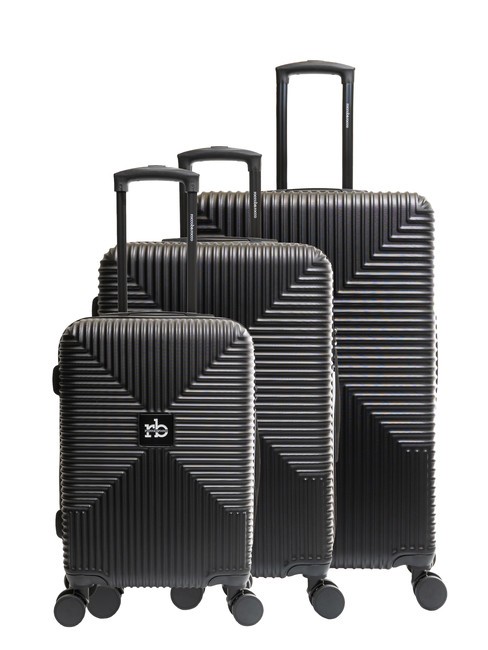 ROCCOBAROCCO ADVENTURE Set 3 trolley cabin, medio, grande black - Set Trolley