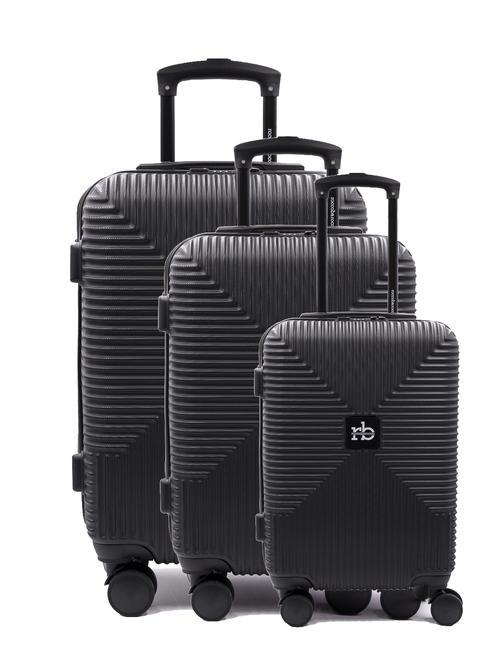 ROCCOBAROCCO TAKEOFF Set 3 trolley cabin, medio, grande black - Set Trolley