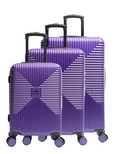 ROCCOBAROCCO ADVENTURE Set 3 trolley cabin, medio, grande purple - Set Trolley