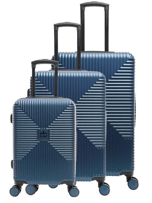 ROCCOBAROCCO ADVENTURE Set 3 trolley cabin, medio, grande navy - Set Trolley