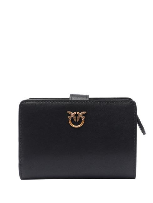 PINKO MULTI POCKETS  Portafoglio in pelle nero-antique gold - Portafogli Donna