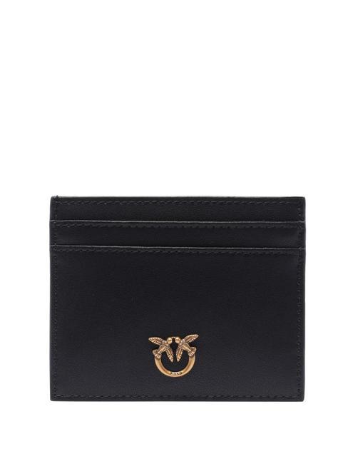 PINKO SIMPLY Portacard in pelle nero-antique gold - Portafogli Donna