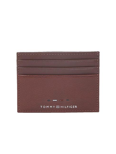 TOMMY HILFIGER PREMIUM LEATHER Portacarte di credito in pelle cognac - Portafogli Uomo