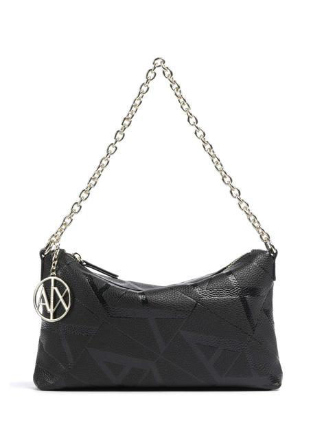 ARMANI EXCHANGE A|X EMBOSSED Borsa a spalla manico catena black/black - Borse Donna