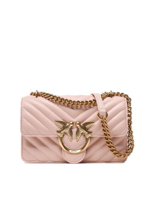 PINKO MINI LOVE BAG Borsa one chevron cipria-antique gold - Borse Donna