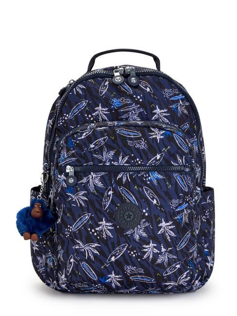 KIPLING SEOUL KIDS Zaino porta pc 15" surf sea print - Zaini Scuola & Tempo Libero