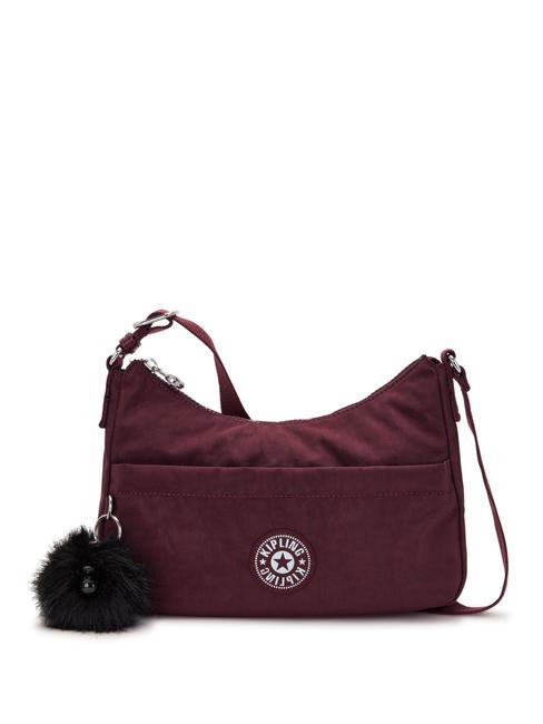 KIPLING LARYSA Borsa compatta a tracolla deep burgundy g - Borse Donna