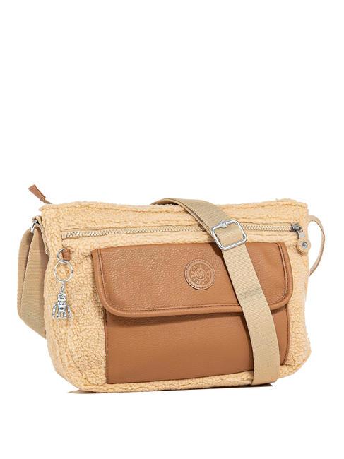 KIPLING ZISKA Borsa messenger a tracolla wooly beige - Borse Donna