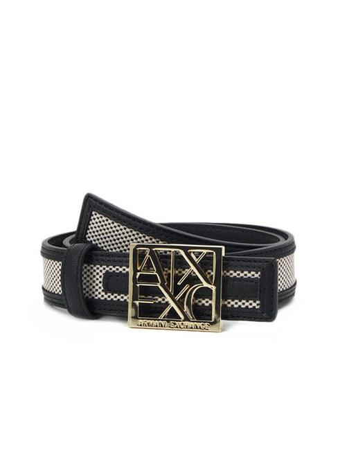 ARMANI EXCHANGE A|X BUCKLE Cintura con inserto in canvas Nero - Cinture