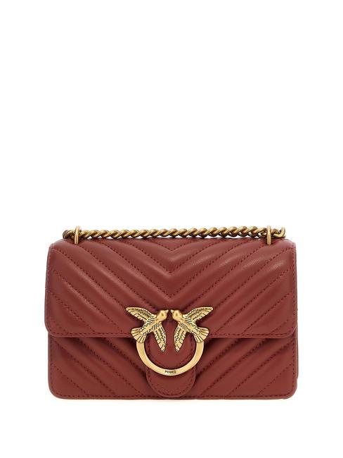 PINKO MINI LOVE BAG Borsa one chevron ocra rosso-antique gold - Borse Donna