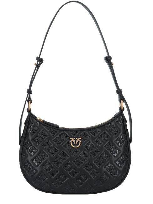 PINKO HALF MOON MINI  Borsa a spalla, in pelle nero-antique gold - Borse Donna