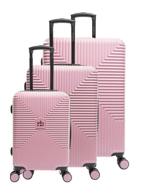 ROCCOBAROCCO ADVENTURE Set 3 trolley cabin, medio, grande pink - Set Trolley