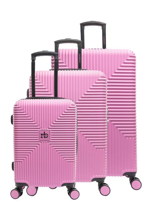 ROCCOBAROCCO ADVENTURE Set 3 trolley cabin, medio, grande pinky - Set Trolley