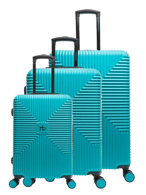 ROCCOBAROCCO ADVENTURE Set 3 trolley cabin, medio, grande surf blue - Set Trolley